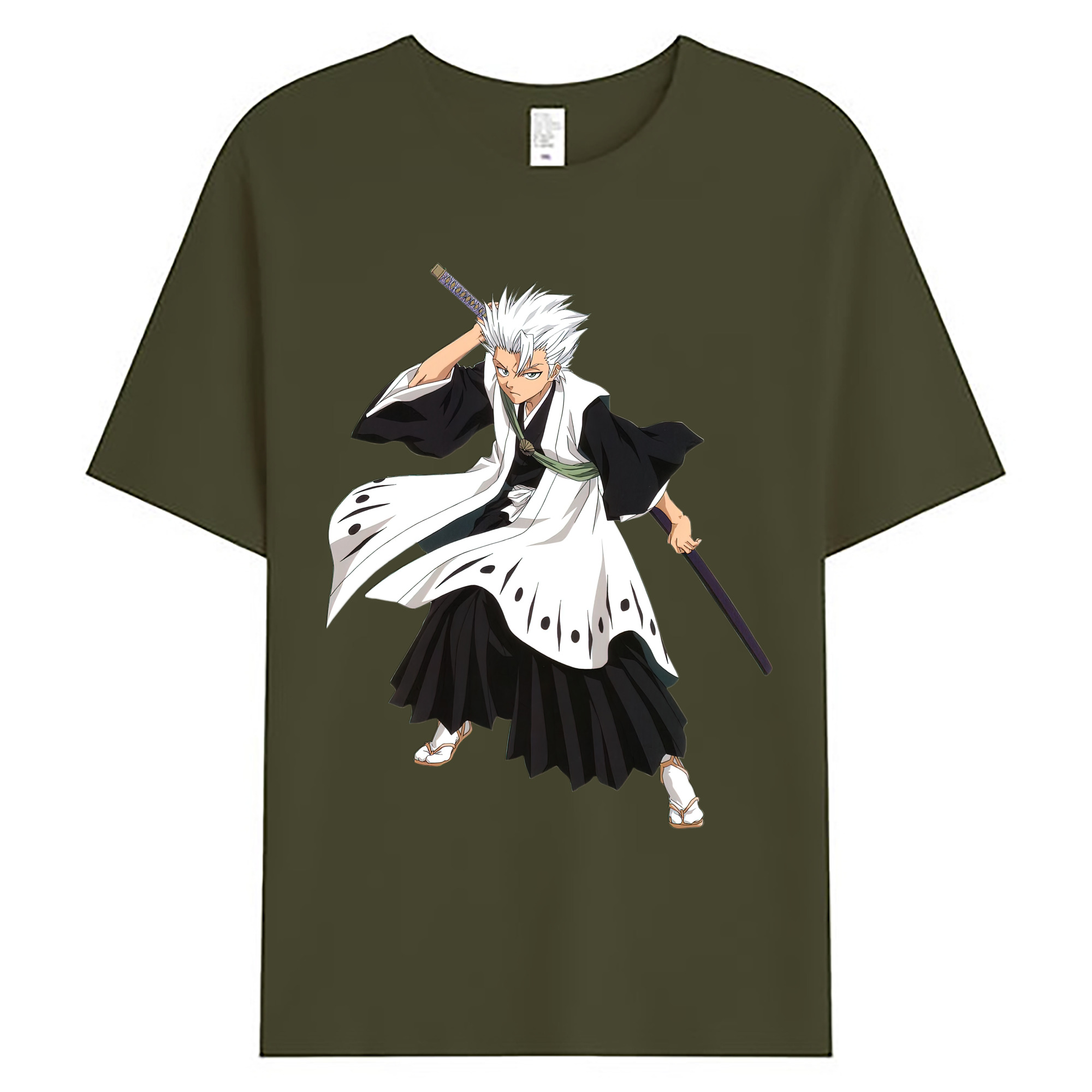 （画像用） ブリーチ 日番谷冬獅郎（ひつがや とうしろう） BLEACH Hitsugaya Toushirou 綿100％ メンズ半袖Tシャツ｜肌触りやわらか＆通気性